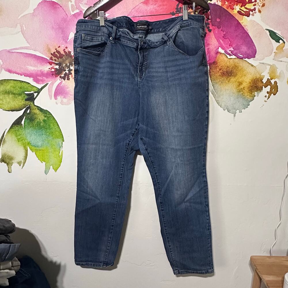 Torrid Jeans Women's 22R Premium Sky High Straight Fit Dark Wash Denim Casual